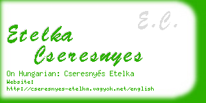 etelka cseresnyes business card